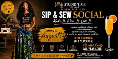 Sip & Sew: Upcycled Denim Skirt & Mimosas | Studio Time Dallas
