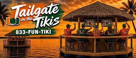 Watch Party - Miami vs. North Carolina on a Floating Tiki Sports Bar