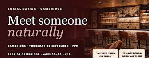 Social Dating Cambridge: Relaxed Dating Evening for Ages 30–50