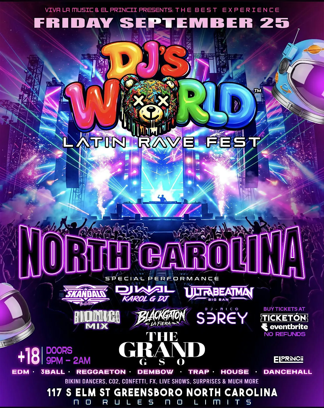 DJ’s WORLD LATIN RAVE FESTIVAL | THE GRAND GSO | FRI/SEPT/25TH