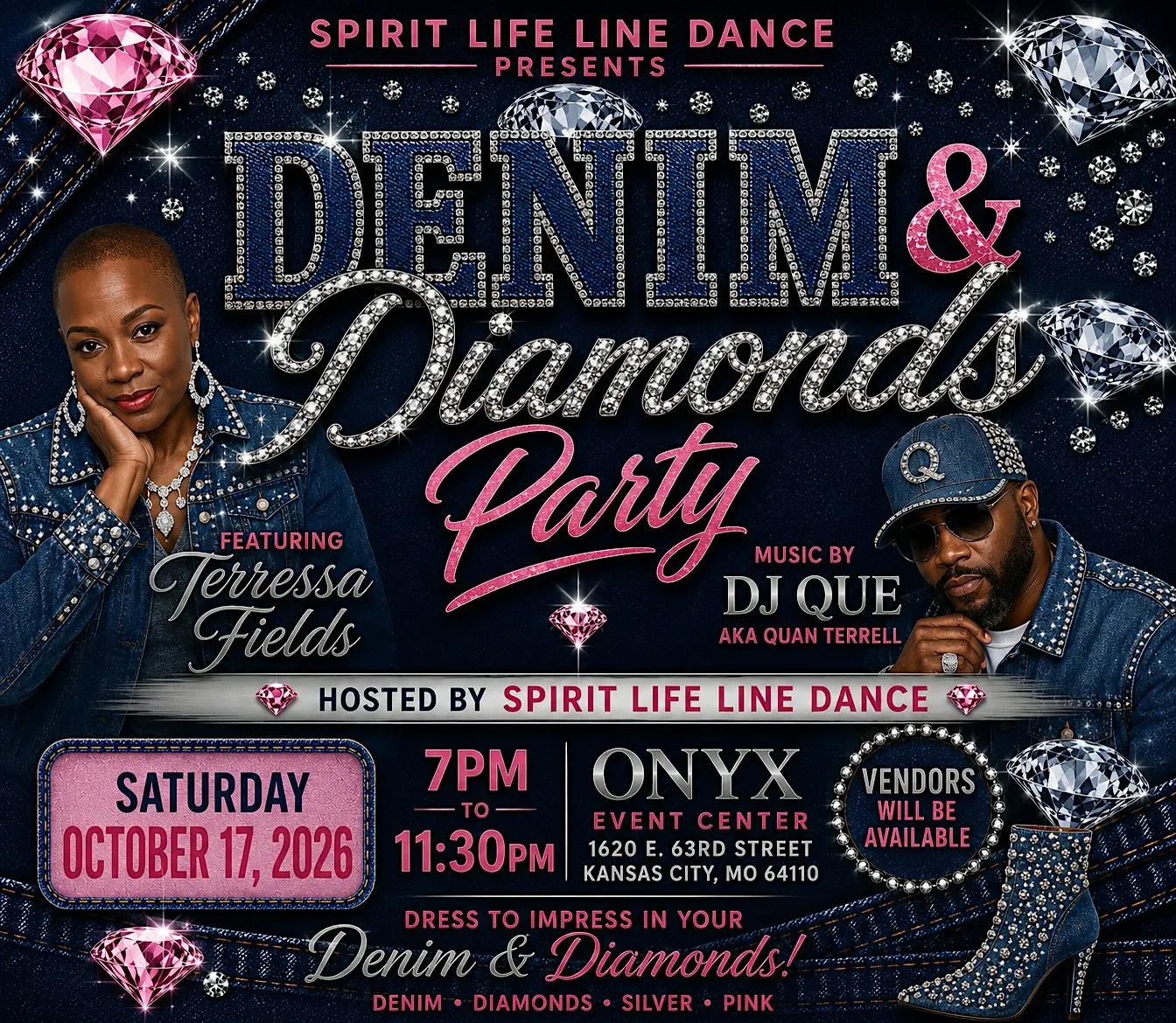 Spirit Life Line Dance presents Denim & Diamonds Party