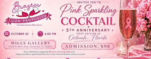 Brasier con Propósito + Pink Sparkling Cocktail + 5th Anniversary.