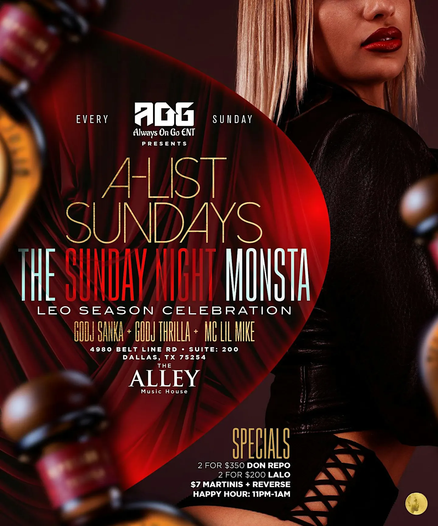 A-LIST SUNDAY “THE SUNDAY NIGHT MONSTA” AT THE ALLEY MUSIC HOUSE