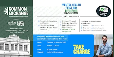 Accredited Mental Health First Aid (MHFA) Refresher Course | Perth CBD |