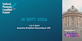 Oxford Finance Leaders Forum September 2026