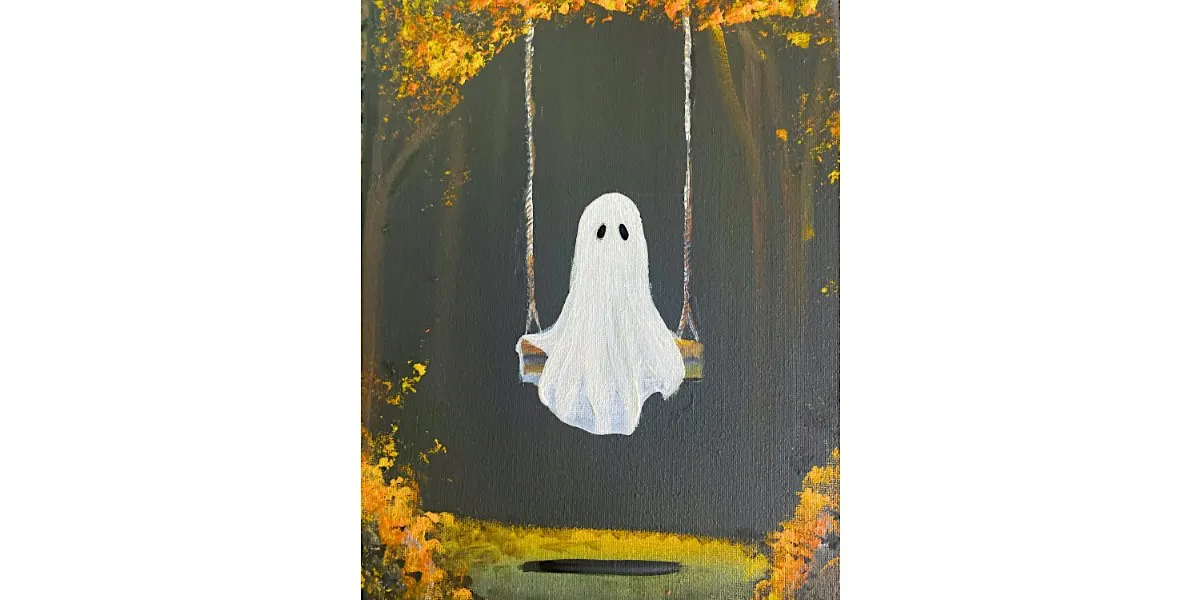 Swing into Halloween - ghost painting class