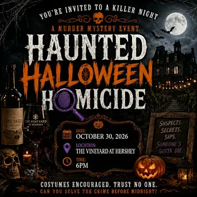 Haunted Halloween Homicide murder mystery at The Vineyard at Hershey