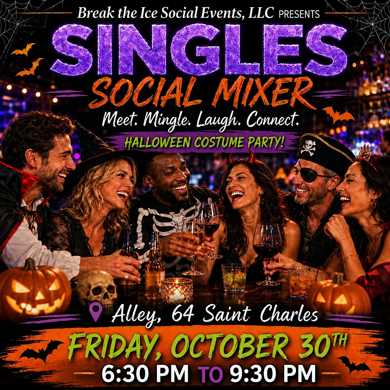 Singles Social Mixer St. Charles, IL Alley 64 Halloween Party