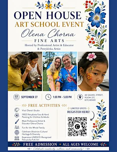The Open House at Olena Chorna Fine Arts Petrykivka Artist School- FREE