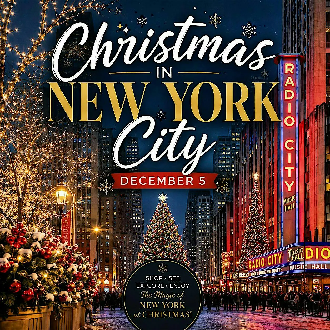 Christmas in NYC Day Trip (10 + yr olds) Colchester, Vermont