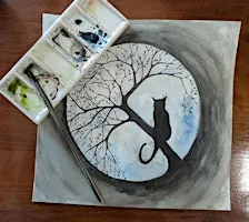 Watercolor Class and Social-Black Cats and Full Moons-Wednesday