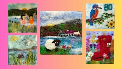 Craft Workshop making felted pictures for cards