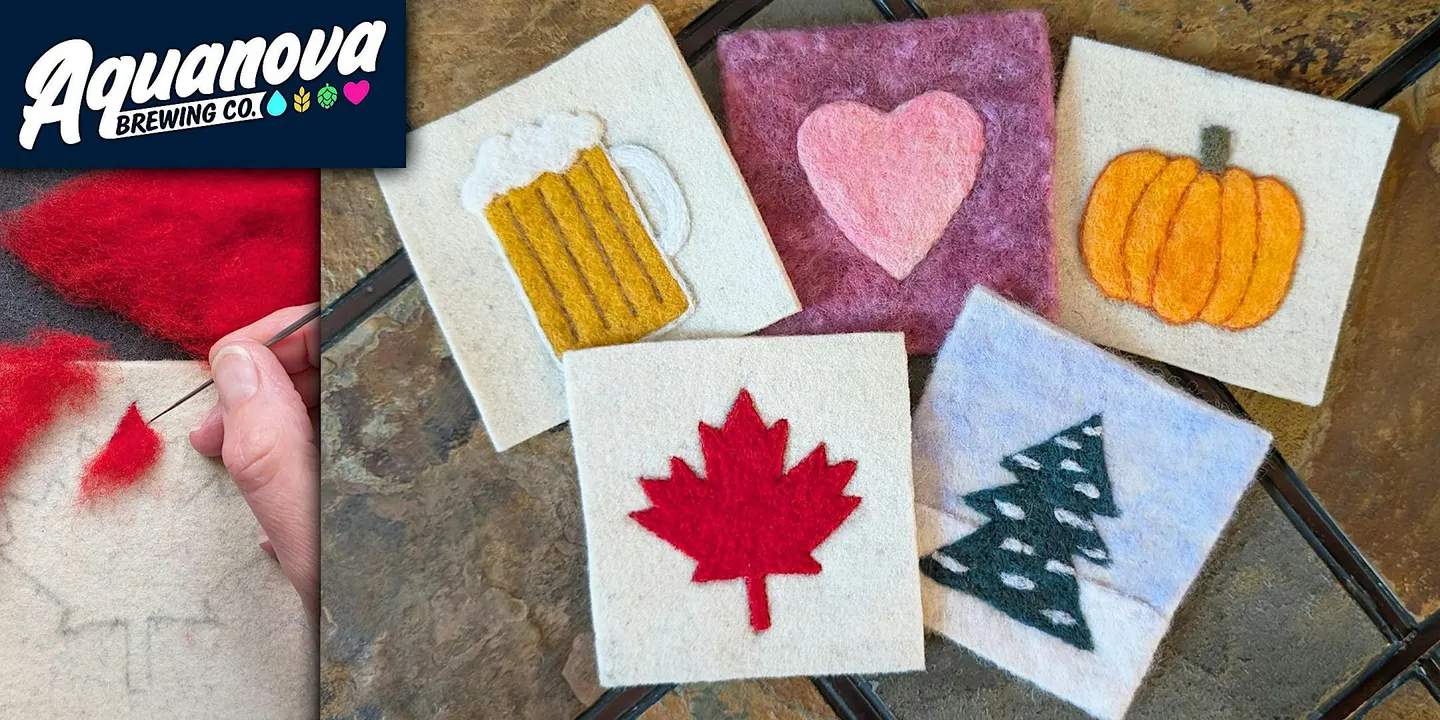 Needle Felt Paint Wool Coasters Workshop