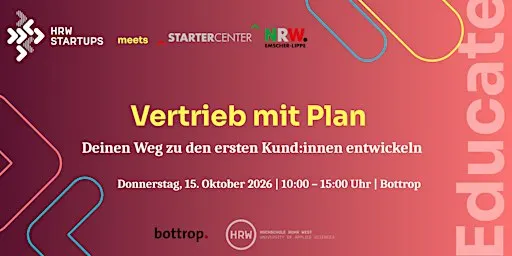 HRWEducate x Startercenter Bottrop: Vertrieb mit Plan: Dein Weg zum Kunden