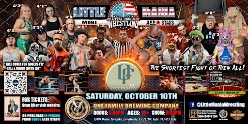 Lovettsville, VA - Little Mania Mini Wrestling @ One Family Brewing