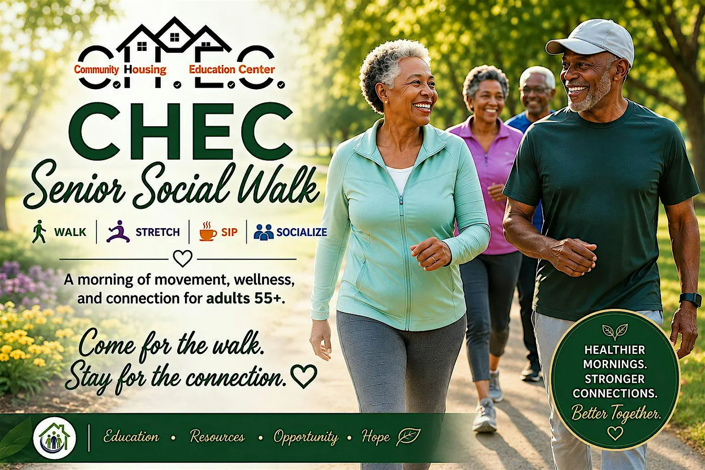 CHEC Senior Social Walk | Walk • Stretch • Sip • Socialize