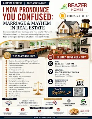 TREC 2hr CE - I Now Pronounce You Confused; Marriage/Mayhem In Real Estate