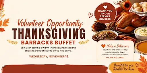 Volunteer Opportunity - November Barracks Buffet