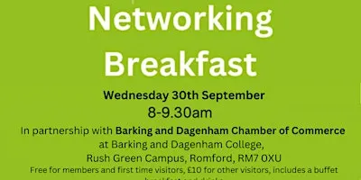 Havering Chamber of Commerce September Networking Breakfast