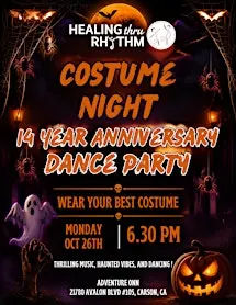 Costume Night Anniversary Bash w/Healing Thru Rhythm