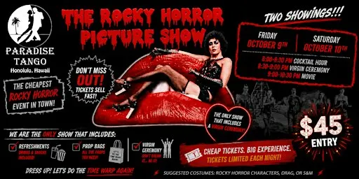 Rocky Horror Picture Show: Virgin Ceremony, Props, Drinks & Snacks Included