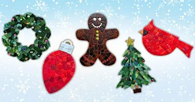 Christmas glass mosaic class- at The Vineyard at Hershey
