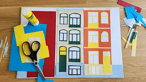 Heritage Days - collage workshop: Brussels townhouses