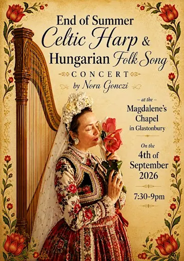 End of Summer Celtic Harp & Hungarian Folk Song Concert by Nora Gonczi
