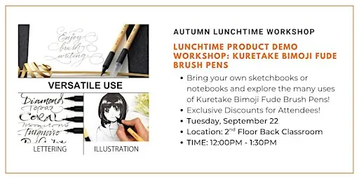 Autumn Lunchtime Product Demo Workshop: Kuretake Brush Pens