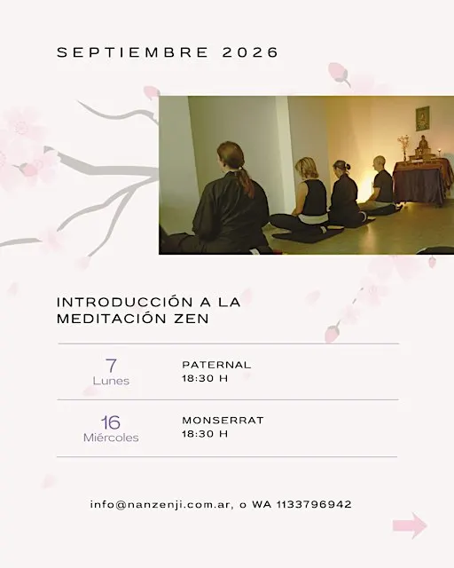 Introducción a la Meditación Zen-SEPTIEMBRE-LUNES 7- PATERNAL