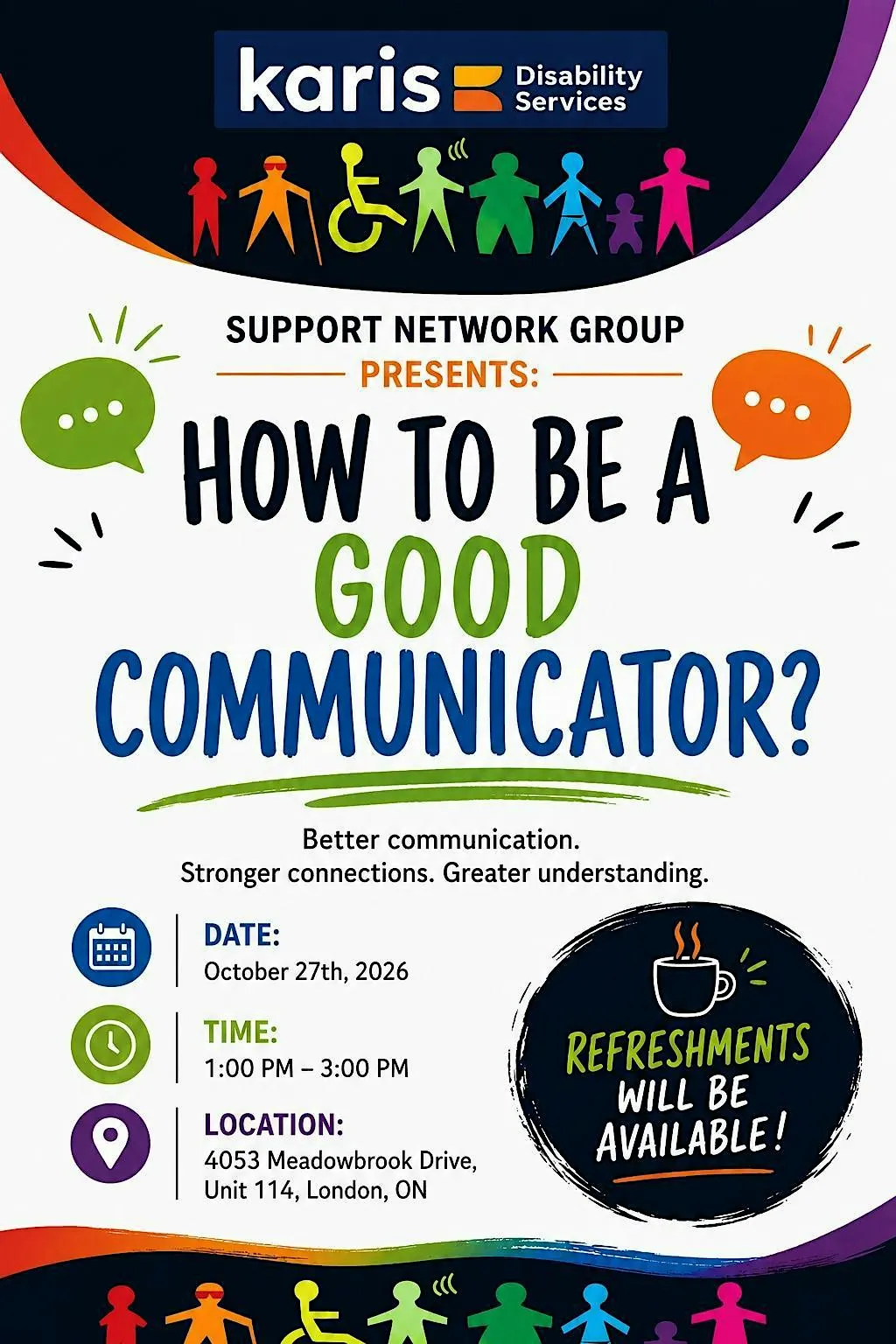 Karis Support Networking Meeting: London, Oxford, Elgin, Lambton