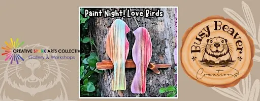 Paint Night! Wooden Love Birds
