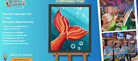 Pompano Beach Paint and Sip – Mermaid Tail