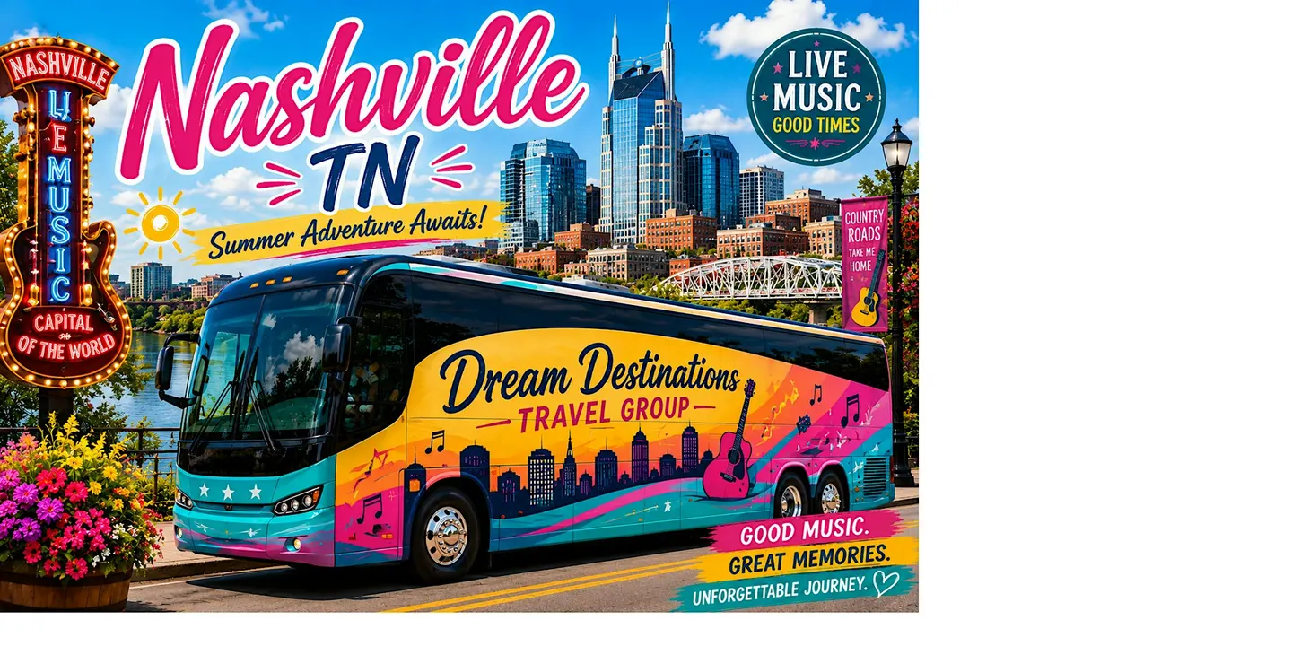 Summer Escape to Nashville, TN - June 22-25, 2028 (VA/NC Departure)