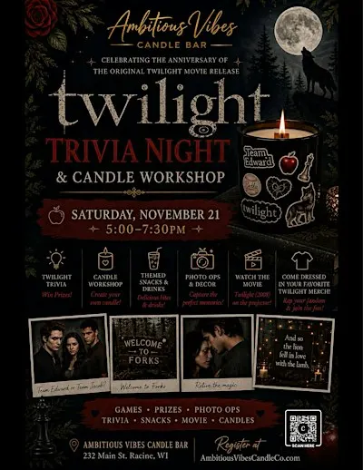 Twilight Trivia Night & Candle Workshop