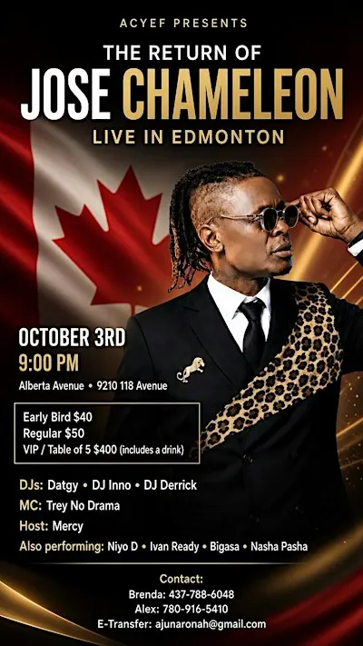 Jose Chameleon live concert in Edmonton