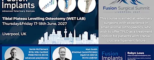 TPLO (Tibial Plateau Levelling Osteotomy)Wet Lab (2 Days)