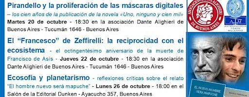 Nicola Feruglio invitado por la Dante de BAires y 2 presentaciones libros