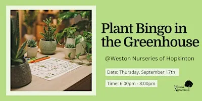 Plant Bingo in the Greenhouse!