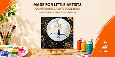 Fall Moon Kitty Kids and Family Painting Class at Ocean5 | Gig Harbor WA
