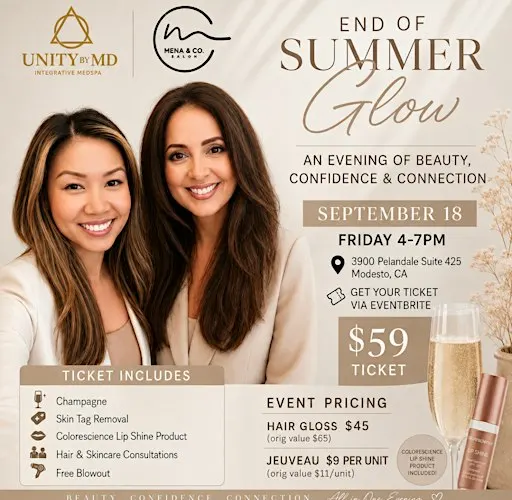 End of Summer Glow Event Presented by Mena & Co. Salon and Unity by MD