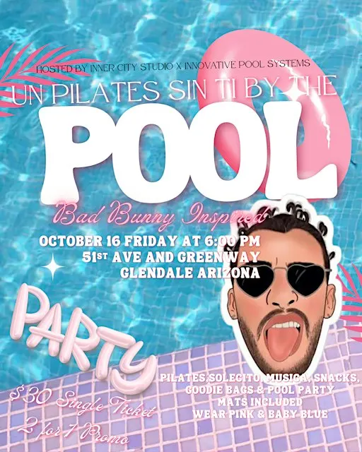 Un Pilates Sin Ti by the pool