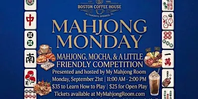 American Mahjong Open Play game at Boston Coffee