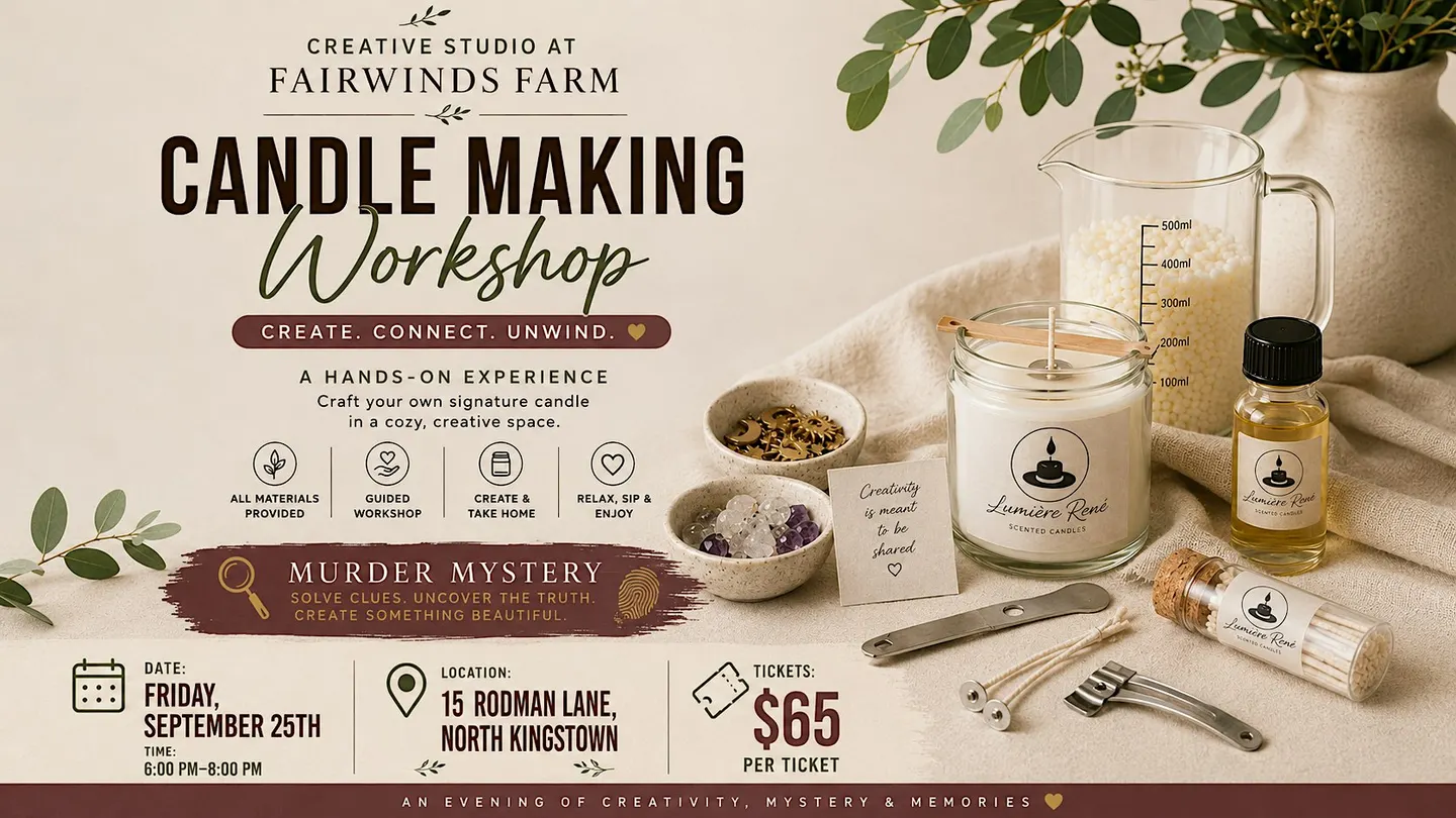 Custom Candle Making Workshop & Murder Mystery Event