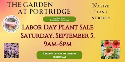 Labor Day Plant Sale at Portridge Garden