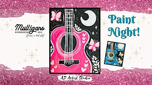 Guitar & Butterflies Paint Night