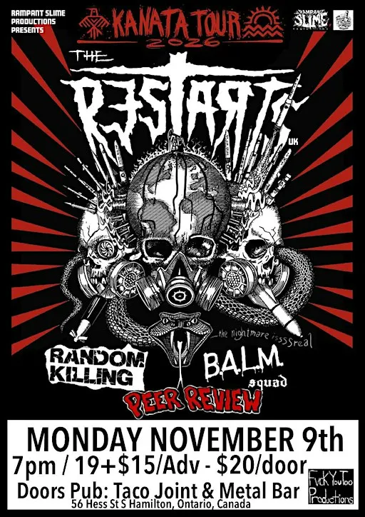 The Restarts / Random Killing / Balm Squad / Peer Review @ Doors Pub