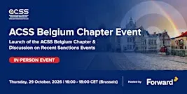 ACSS Belgium Chapter Event | Launch of the ACSS Belgium Chapter...