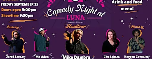 Comedy Night at Luna — Friday September 25 2026