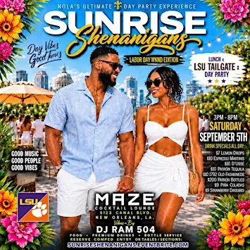 SUNRISE SHENANIGANS SaturDAY Day Party w/DJ RAM (3pm-8pm)